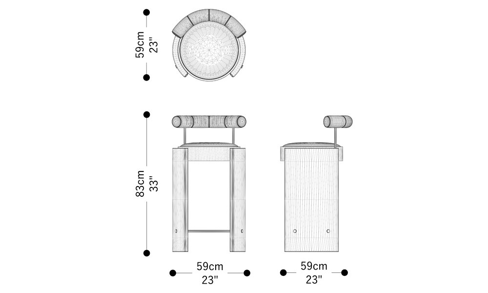 Image of the main dimensions of the product